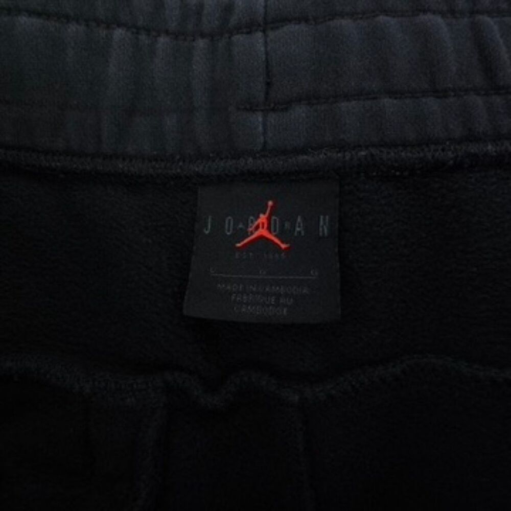 NIKE Air Jordan Jumpman Fleece Sweatpants Black Jogger 90s Athleisure Lounge Y2k - Picture 2 of 9